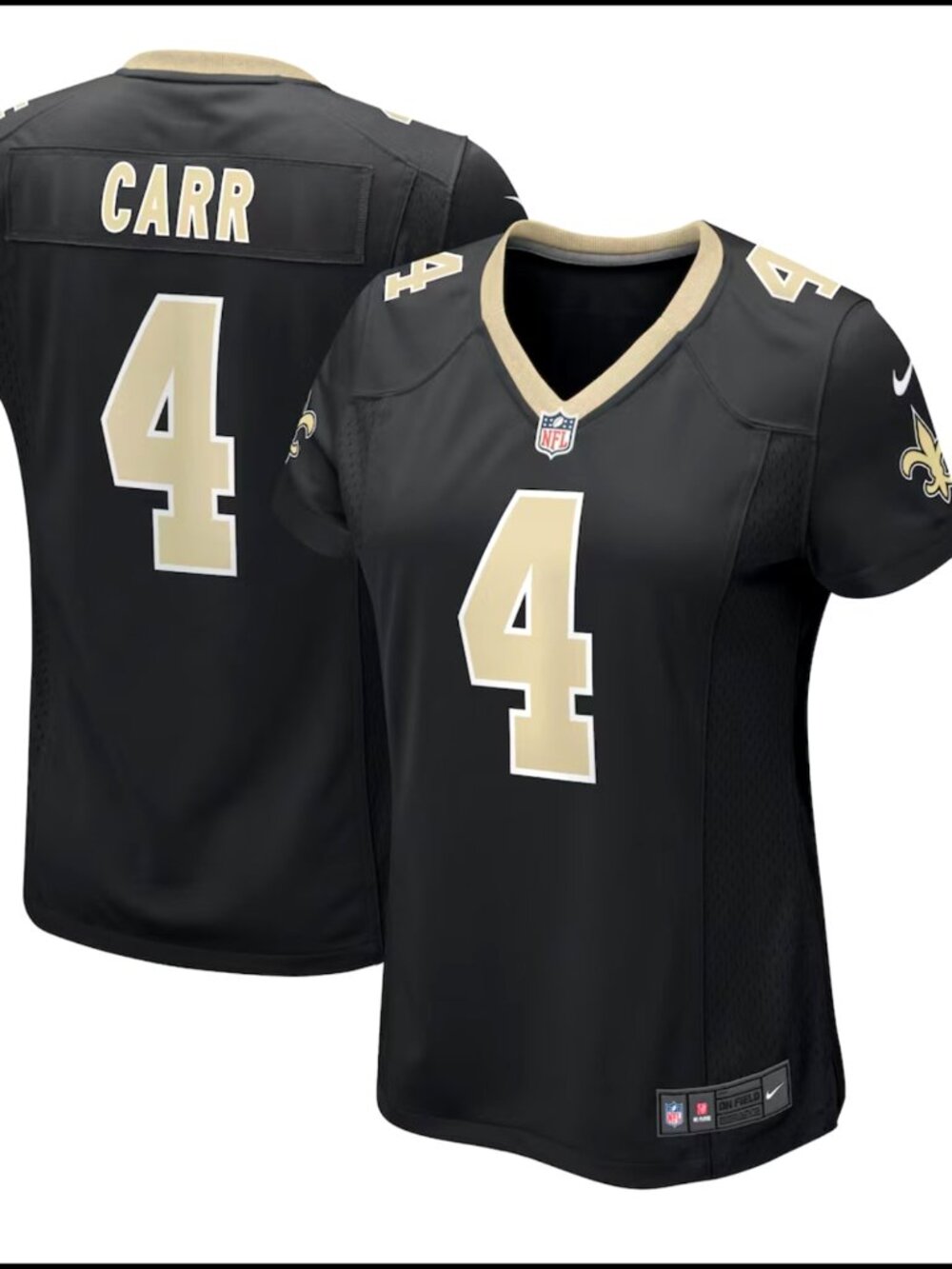 Women's Nike New Orleans Saints Game Jersey-Derek Carr #4- Size M